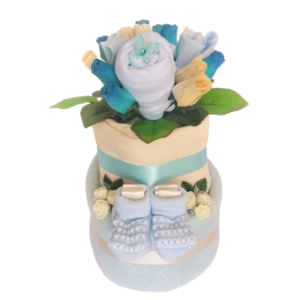 Sky Blue Bouquet Nappy Cake