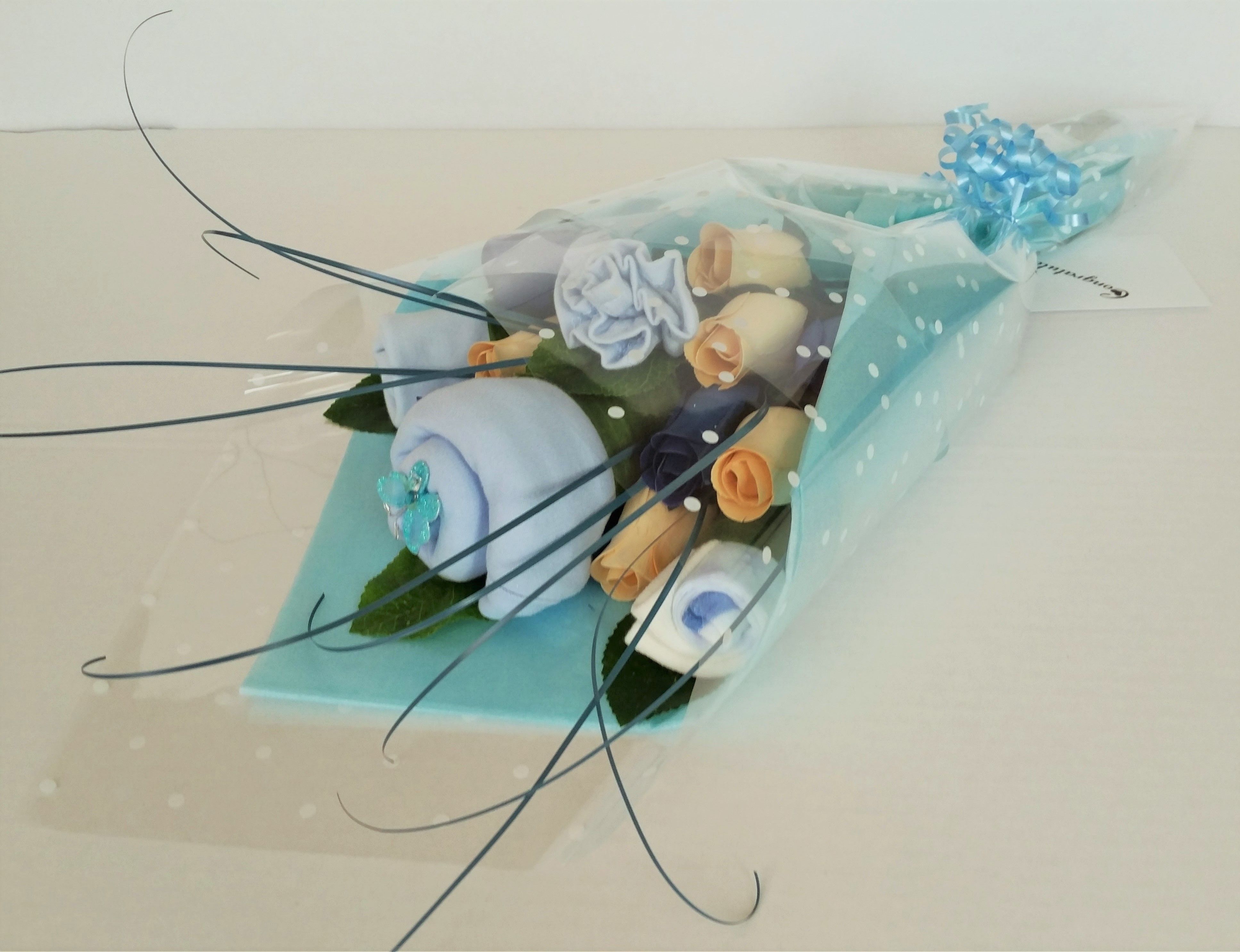 Blue Wooden Rose Bouquet