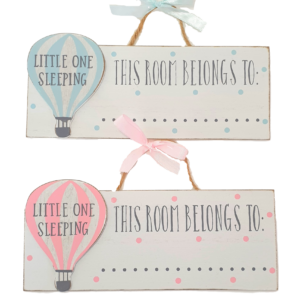 wooden baby door plaque