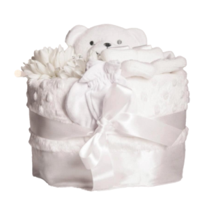Peak-A-Boo Nappy Cake - White, Pink or Blue