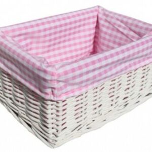 baby pink wicker basket