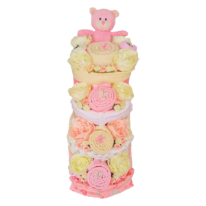4 Tier Pretty Peony Nappy Cake