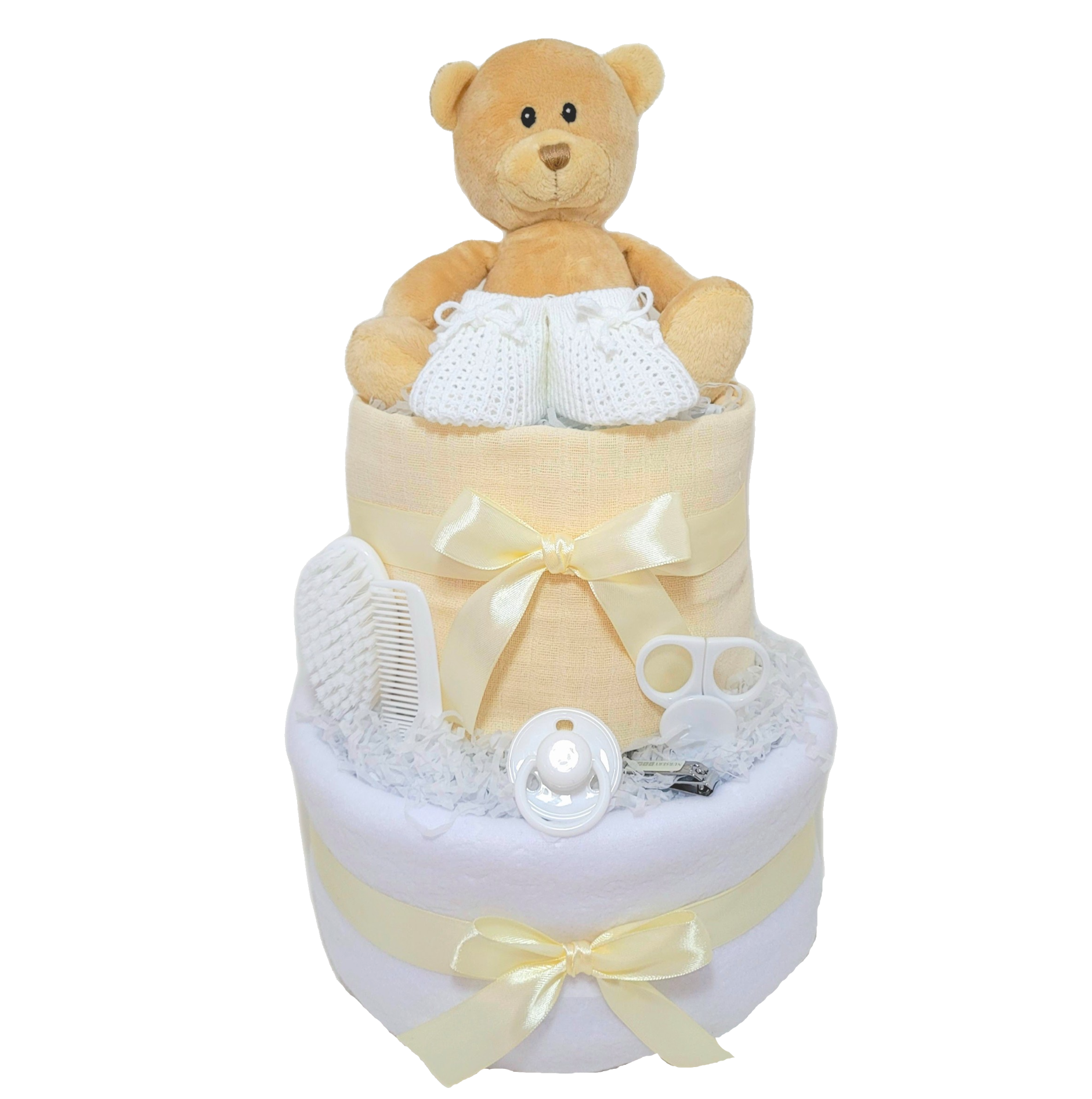 Bear Hugz Nappy Cake - Cream, Blue or Pink - Image 6
