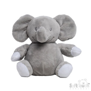 Eco Recycled Elephnt Soft Toy in Grey or Blue - 15cm