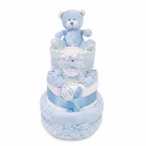 Baby Blue Waffle Nappy Cake